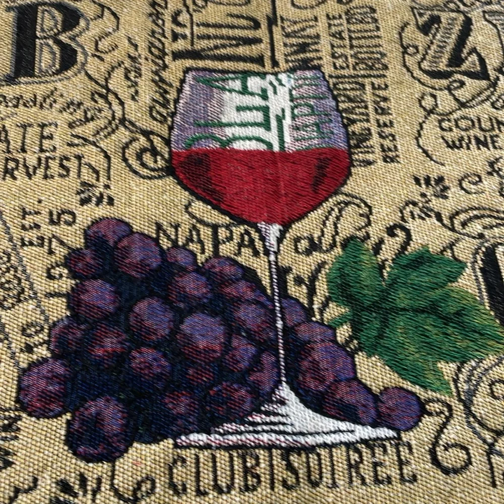NWT wine themed placemats 2 in lot different styles. Tapestry grapes bottles cab